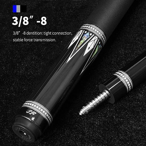 Jflowers JF10-22F Carbon Fiber Pool Cue Stick Ebony Butt Abalone